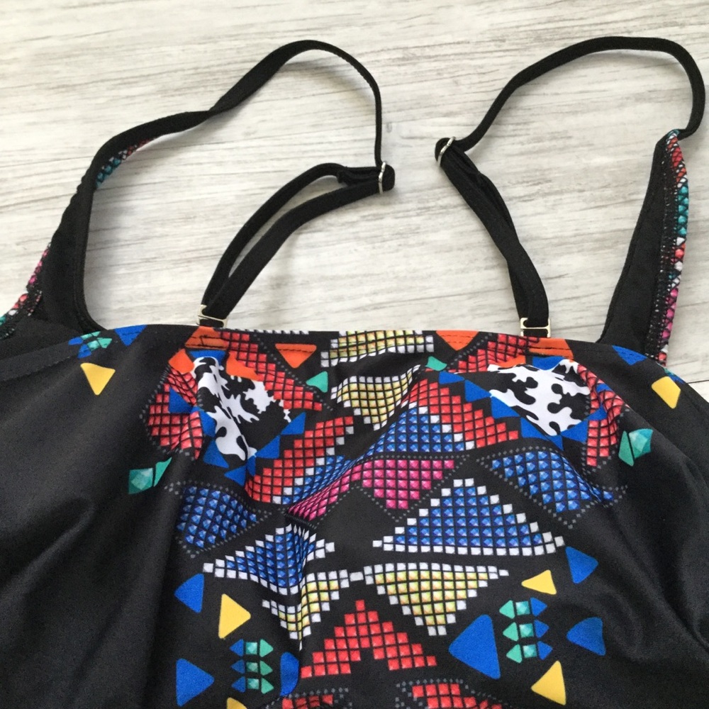 Black Aztec Print Swimsuit - Picture 8 of 8